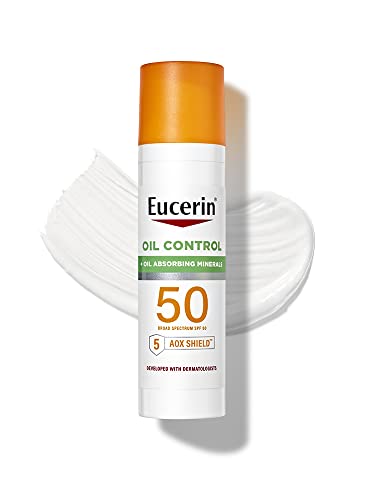 31QCPvN4rML.jpg Eucerin Sun Oil Control SPF 50 Face Sunscreen Lotion with Oil Absorbing Minerals, 2.5 Fl Oz Bottle - Image 1