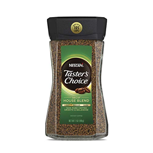 41eW9xKbwJL-1.jpg Nescafe Taster's Choice Decaf House Blend Medium Light Roast Instant Coffee 7 oz - Image 1