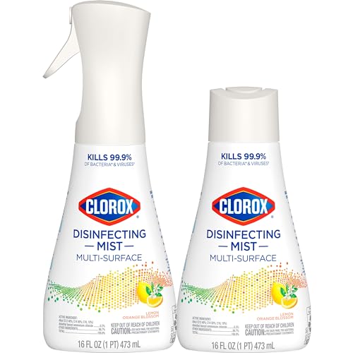 Version 1.0.0 Clorox Disinfecting Mist, Multisurface Cleaner, Lemon and Orange Blossom, Sanitizing Spray & Refill, 16 Ounces(Pack of 2) - Image 1
