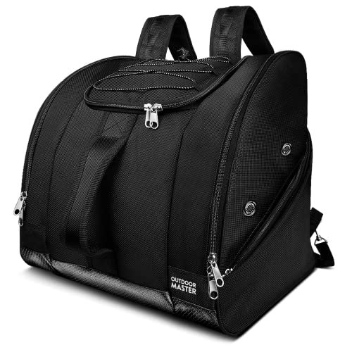 OutdoorMaster Boot Bag POLAR BEAR - 50L Ski Boots and Snowboard Boots Bag, Excellent for Travel with Waterproof Exterior & Bottom - for Men, Women and Youth - Black