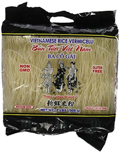 Version 1.0.0 Three Ladies Brand Vietnamese Rice Vermicelli, 2lbs (Pack of 2) - Image 1