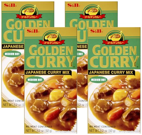 Version 1.0.0 S&B, Golden Curry Japanese curry Mix, Medium Hot, 3.2 oz (Pack of 4) - Image 1