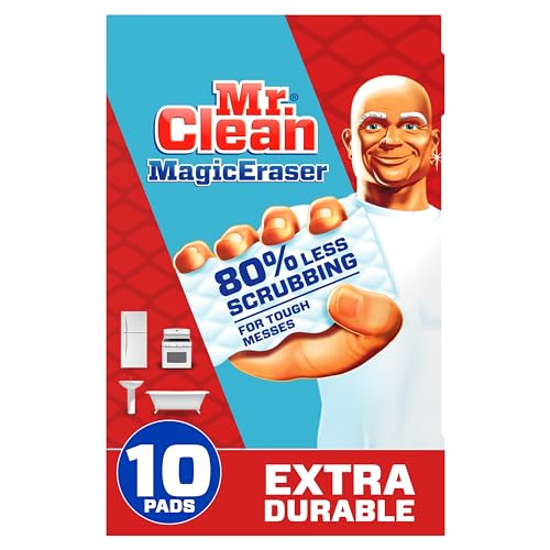 Version 1.0.0 Mr. Clean Magic Eraser, Extra Durable Pro Version, Shoe, Bathroom, and Shower Cleaner, 5X Stronger Last Longer Cleaning Pads with Durafoam, 10 Count - Image 1