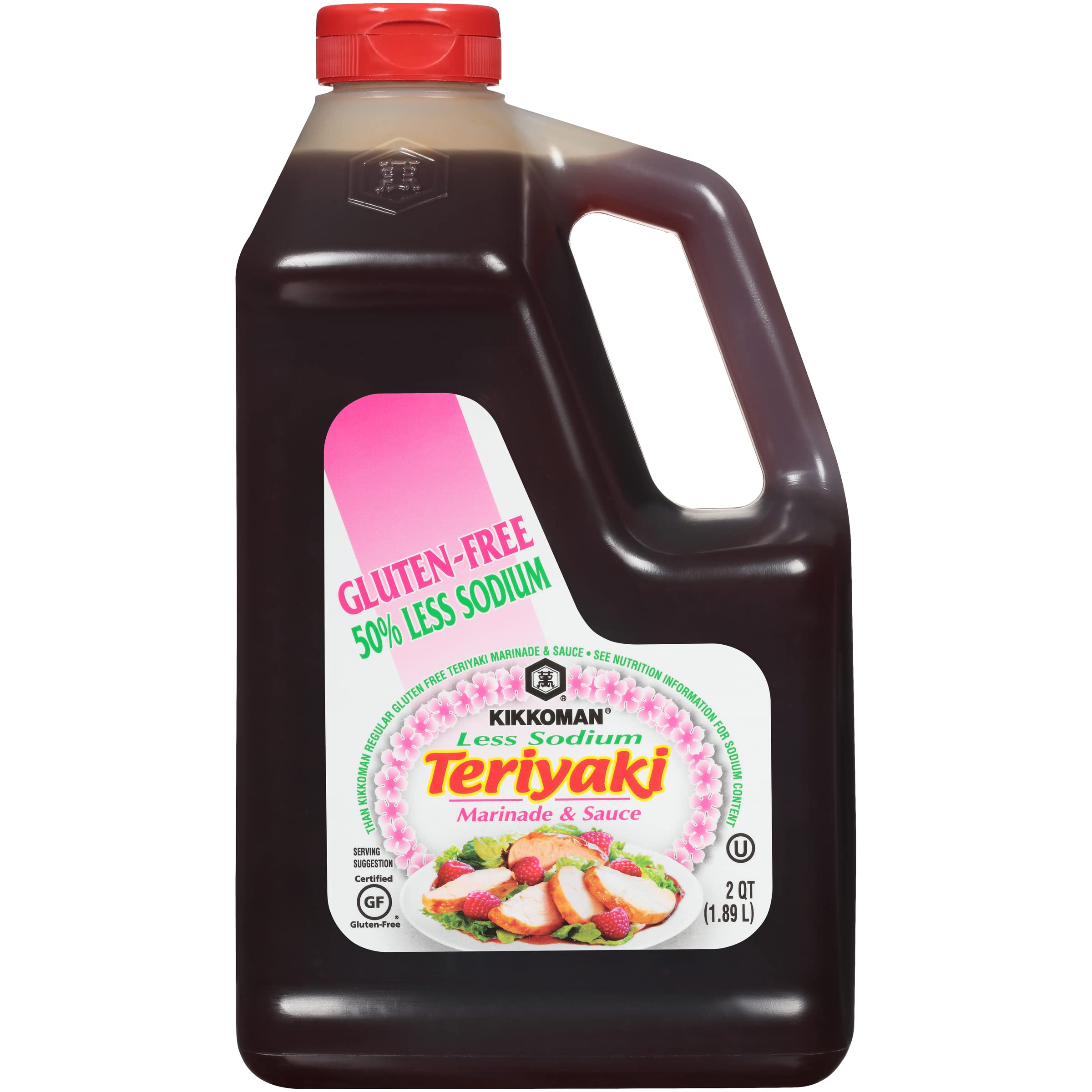 Version 1.0.0 Kikkoman Less Sodium Gluten-Free Gourmet Teriyaki Marinade and Sauce, (0.5 Gallon) - Image 1