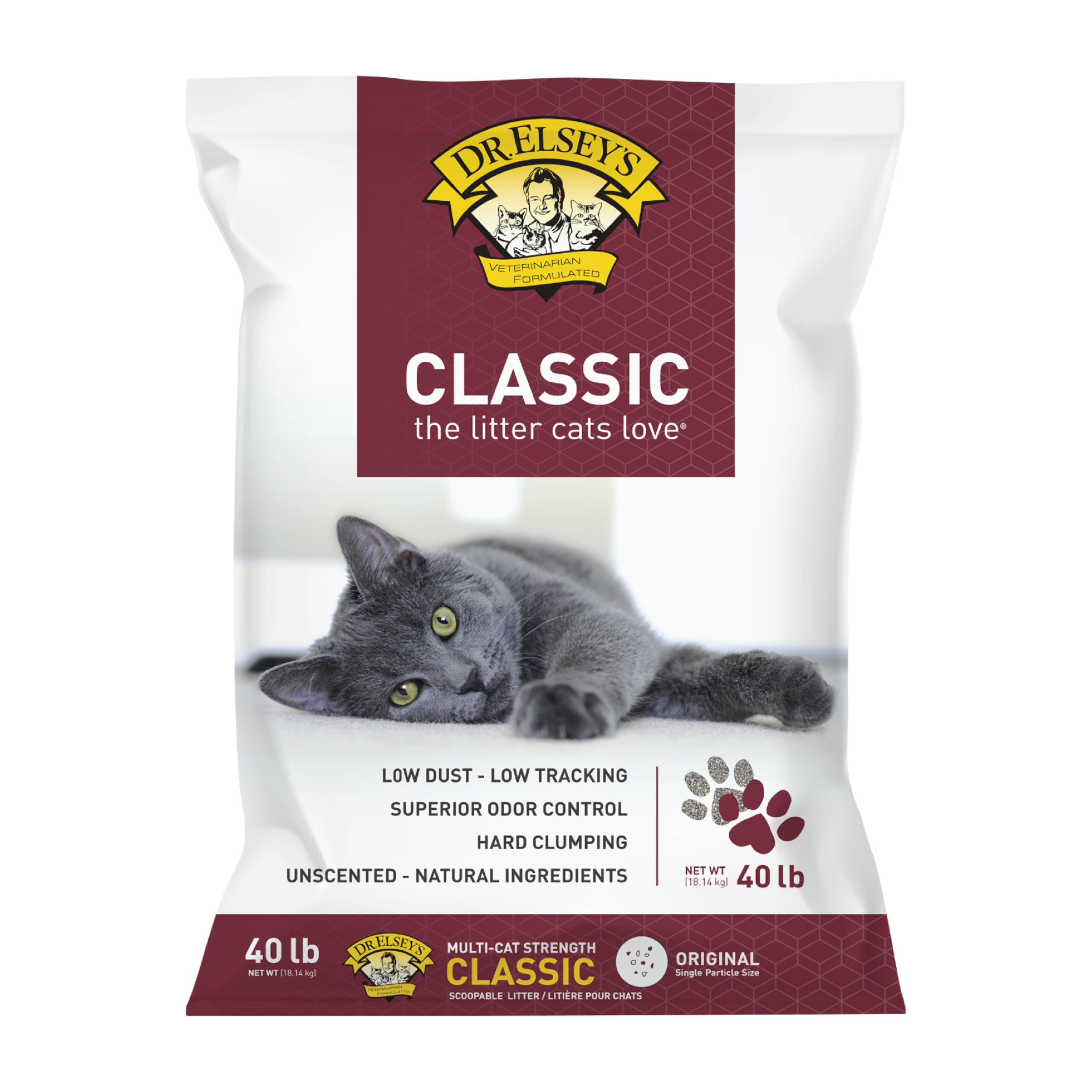 Version 1.0.0 Precious Cat Classic Premium Clumping Cat Litter, 40 lb Bag - Image 1